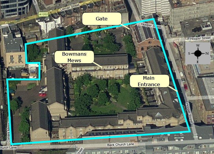 Aerial picture of Bowmans Mews